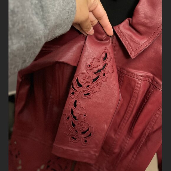 WHBM- Cutwork Coated Flirty Jacket In Indulgent - Picture 4 of 5